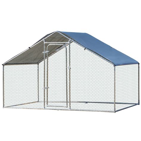 Pawhut Large Metal Chicken Coop, Walk